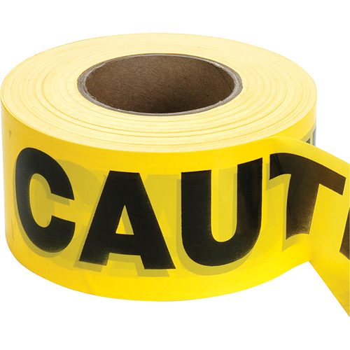 Barricade Tape, English, 3" W x 1000' L, 2 mils, Black on Yellow PB Rental Co. Ltd.