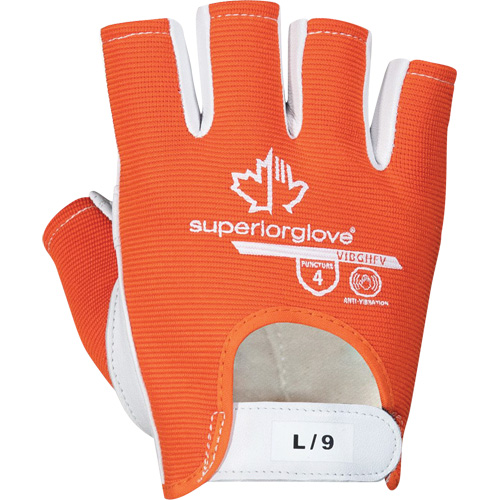 Gants Vibrastop demi-doigts antivibrations, Taille Grand, Paume Ch&egrave;vre PB Rental Co. Ltd.