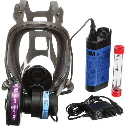 Appareils de protection respiratoire (APR) &agrave; &eacute;puration d'air motoris&eacute; port&eacute;s sur le visage Powerflow, Respirateur &agrave; masque, Pile NiCd PB Rental Co. Ltd.
