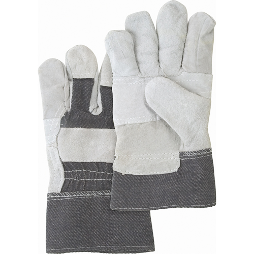 Gants d'ajusteur &agrave; paume renforc&eacute;e d'usage standard, Grand, Paume en Cuir de vache refendu, Doublure en Coton PB Rental Co. Ltd.