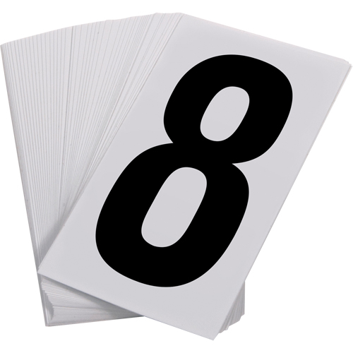 Num&eacute;ros autocollants, 8, 3-1/2" h, Noir sur blanc PB Rental Co. Ltd.