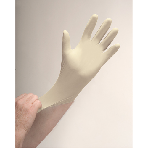 Gants d'examen de premi&egrave;re qualit&eacute; pour peau sensible, T-petit, Latex, 4 mils, Sans poudre, Naturel PB Rental Co. Ltd.