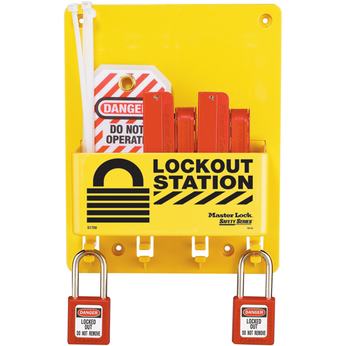Poste de verrouillage compacte, Cadenas Thermoplastique, Capacit&eacute; de 4, Cadenas Compris PB Rental Co. Ltd.