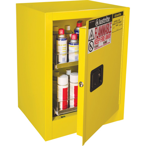 Sure-Grip&reg; EX Benchtop Flammable Safety Cabinet, 24 gal., 1 Door, 21" W x 27" H x 18" D PB Rental Co. Ltd.