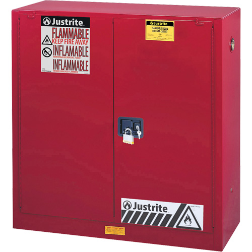 Armoire de s&eacute;curit&eacute; pour la peinture et les encres combustibles EX Sure-Grip, 40 gal., 3 tablettes PB Rental Co. Ltd.