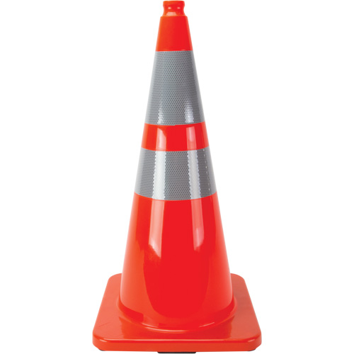 C&ocirc;nes en retrait, 28", Orange, Bande(s) r&eacute;fl&eacute;chissante(s) 4" & 6" PB Rental Co. Ltd.