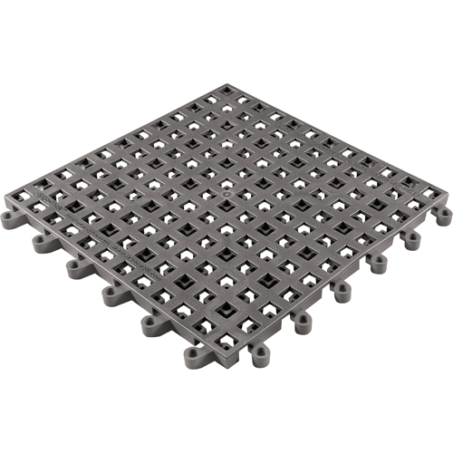 ErgoDeck&reg; General Purpose No. 564 Matting, PVC, 1-1/2' W x 1-1/2' L, 7/8" Thick, Charcoal PB Rental Co. Ltd.