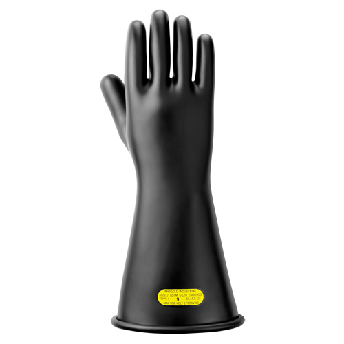 Black Natural Rubber Insulating Gloves, ASTM Class 2, Size 10, 14" L PB Rental Co. Ltd.