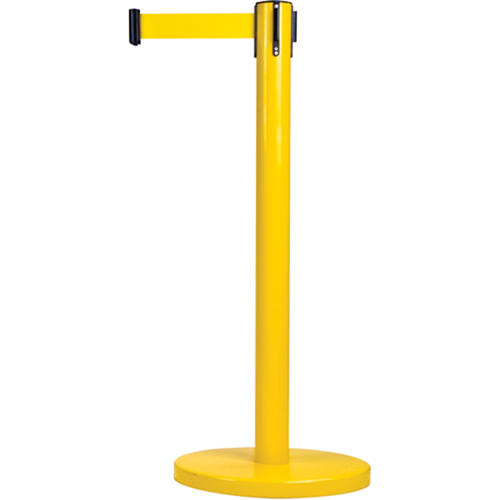Free-Standing Crowd Control Barrier, Steel, 35" H, Yellow Tape, 7' Tape Length PB Rental Co. Ltd.