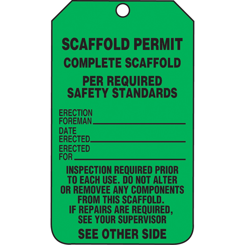 &eacute;tiquettes de s&eacute;curit&eacute; d'inspection et de contr&ocirc;le de l'&eacute;tat de l'&eacute;quipement, Papier cartonn&eacute;, 3-1/8" la x 5-7/8" h, Anglais PB Rental Co. Ltd.