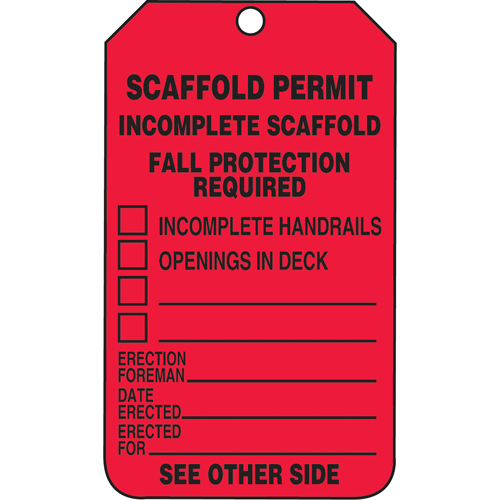 &eacute;tiquettes de s&eacute;curit&eacute; d'inspection et de contr&ocirc;le de l'&eacute;tat de l'&eacute;quipement, Papier cartonn&eacute;, 3-1/8" la x 5-7/8" h, Anglais PB Rental Co. Ltd.