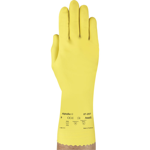 VersaTouch&reg; 297 Gloves, Size X-Large/10, 12" L, Rubber Latex, Flock-Lined Inner Lining, 20-mil PB Rental Co. Ltd.