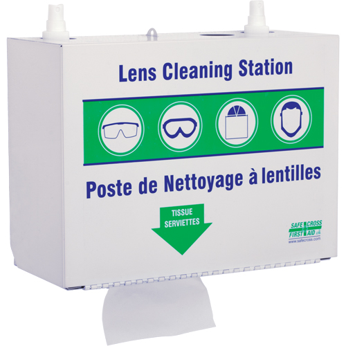 Postes en M&eacute;tal Pour Le Nettoyage De Verres - Deux Boutielle De Solution 500ml Et 1 Boîte De Serviettes, M&eacute;tal, 10,5" lo x 5,5" p x 6,3" h PB Rental Co. Ltd.