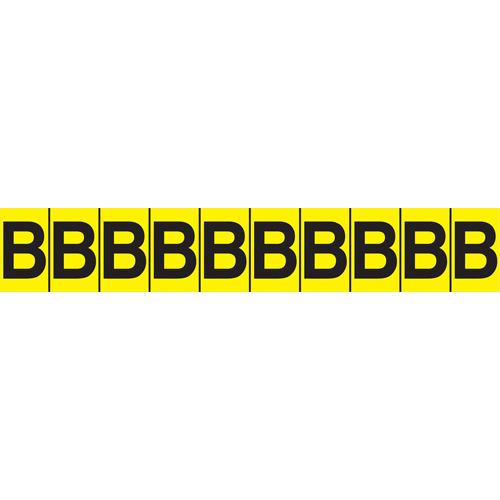 Rep&egrave;res adh&eacute;sifs &agrave; lettres individuelles, E, 1" h, Noir sur jaune PB Rental Co. Ltd.