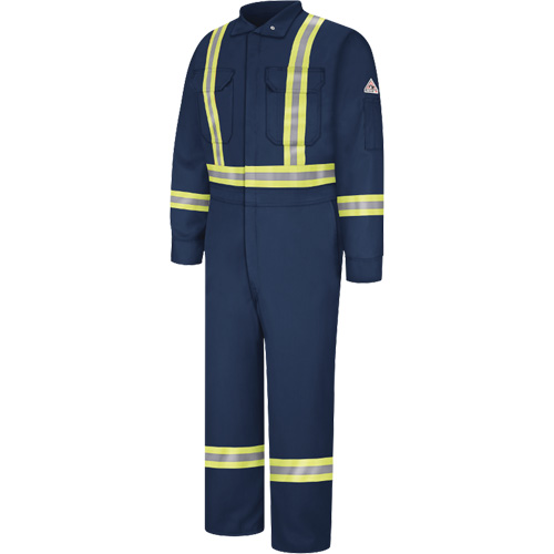 Flame-Resistant Coveralls with Reflective Trim, Size 38, Navy Blue, 12.2 cal/cm² PB Rental Co. Ltd.