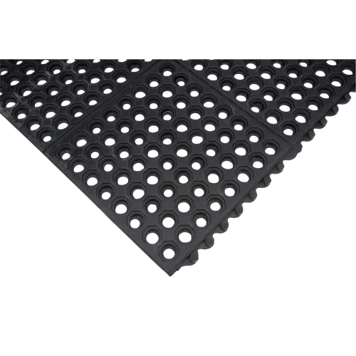 Anti-Fatigue Link Matting, Honeycomb, 3' x 3' x 1/2", Black, Natural Rubber PB Rental Co. Ltd.