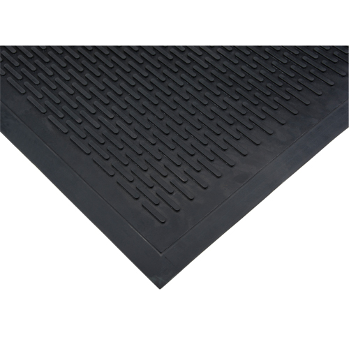 Low-Profile Matting, Rubber, Scraper Type, Solid Pattern, 3' x 5', Black PB Rental Co. Ltd.