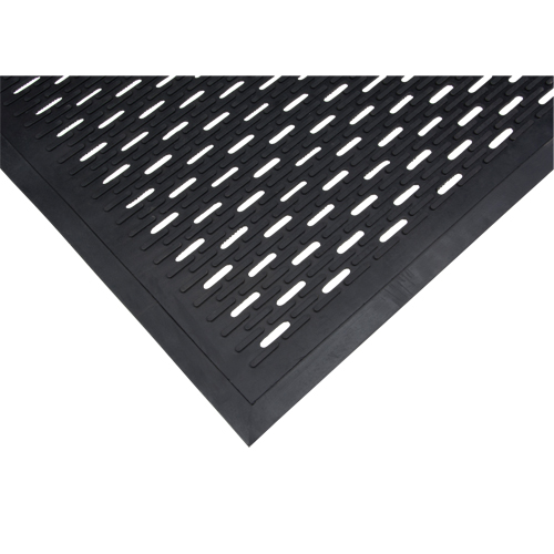 Tapis &agrave; profil bas, Caoutchouc, Grattoir Type, Motif &agrave; fentes, 3' x 5', Noir PB Rental Co. Ltd.