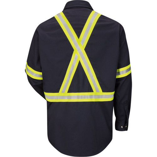 Chemise de travail avec bordure r&eacute;fl&eacute;chissante, Coton/nylon, Moyen, Orange haute visibilit&eacute; PB Rental Co. Ltd.