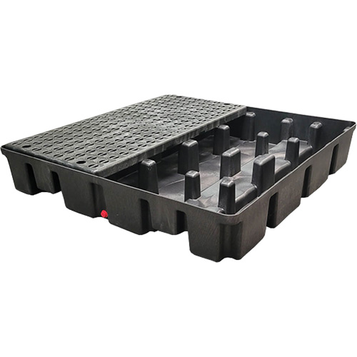 Nestable Spill Pallet With Drain, 66 US gal. Spill Capacity, 49" x 49" x 10.5" PB Rental Co. Ltd.