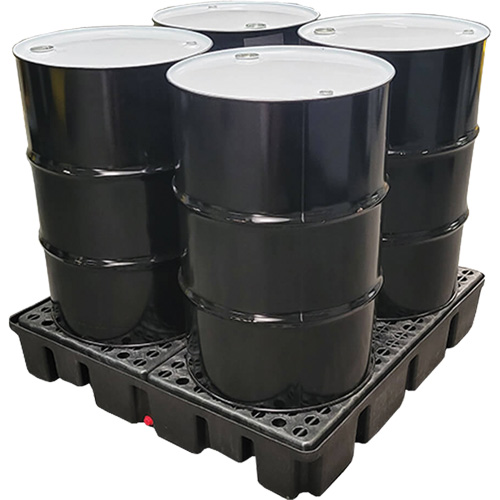 Nestable Spill Pallet With Drain, 66 US gal. Spill Capacity, 49" x 49" x 10.5" PB Rental Co. Ltd.