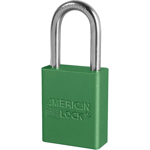 Cadenas de s&eacute;curit&eacute; American Lock, Vert, Cl&eacute;s identiques, Aluminium, Largeur de 1-1/2" PB Rental Co. Ltd.