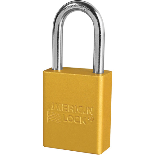 Cadenas de s&eacute;curit&eacute; American Lock, Jaune, Cl&eacute;s identiques, Aluminium, Largeur de 1-1/2" PB Rental Co. Ltd.
