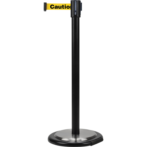 Free-Standing Crowd Control Barrier, Steel, 35" H, Yellow Tape, 7' Tape Length PB Rental Co. Ltd.
