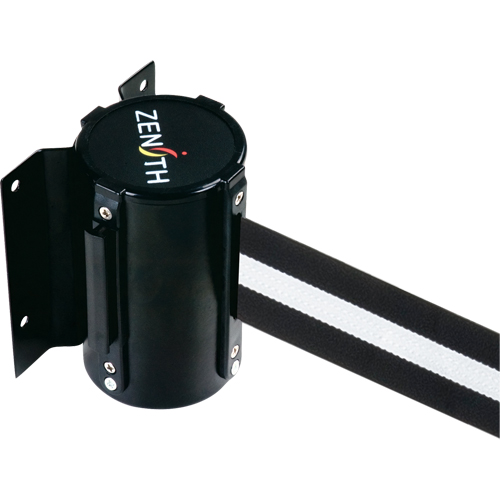 Wall Mount Barrier, Steel, Screw Mount, 7', Black/White Tape PB Rental Co. Ltd.