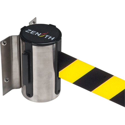 Wall Mount Barrier, Steel, Screw Mount, 7', Black/Yellow Tape PB Rental Co. Ltd.