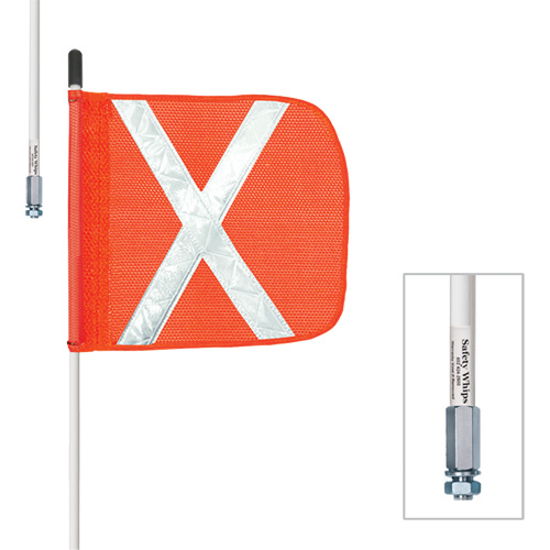 Safety Whip&reg; Heavy-Duty Whips, Threaded Mount, 5' High, Orange PB Rental Co. Ltd.