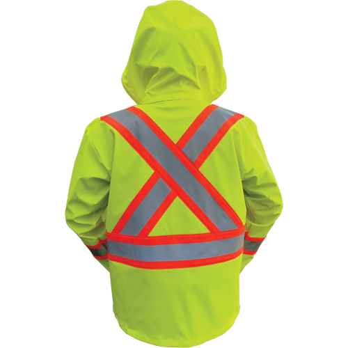 Hi-Vis FR/PU Safety Rain Jackets, Large, High Visibility Lime-Yellow PB Rental Co. Ltd.