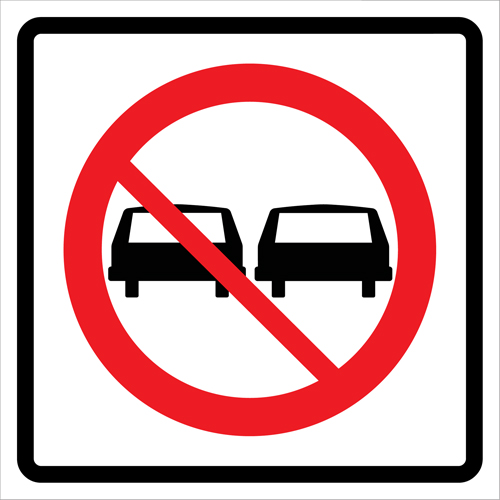 No Passing Roll-Up Traffic Sign, 29-1/2" x 29-1/2", Vinyl, Pictogram PB Rental Co. Ltd.