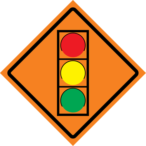 Stop Light Roll-Up Traffic Sign, 29-1/2" x 29-1/2", Vinyl, Pictogram PB Rental Co. Ltd.