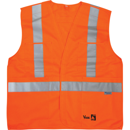 Vestes de s&eacute;curit&eacute; ignifug&eacute;es, Orange haute visibilit&eacute;, Moyen/Petit, Polyester PB Rental Co. Ltd.