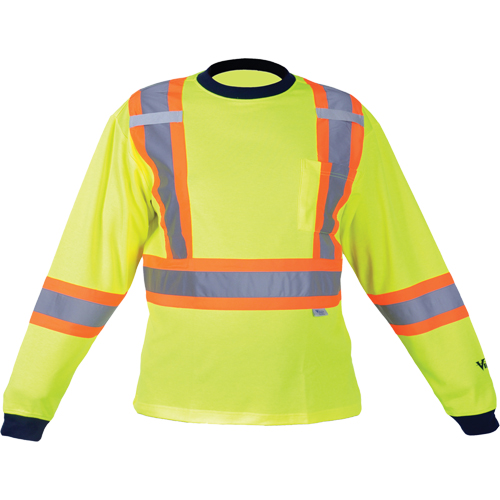 Chemise de s&eacute;curit&eacute; &agrave; manches longues, Polyester, Moyen, Jaune lime haute visibilit&eacute; PB Rental Co. Ltd.