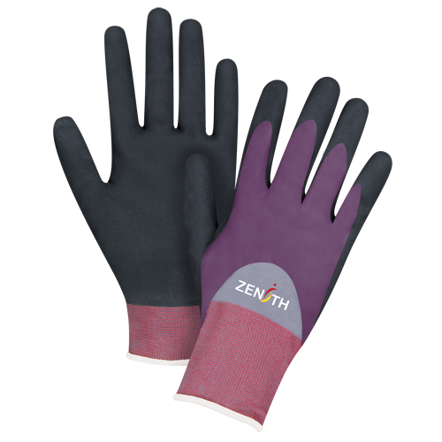 Gants enduits de premi&egrave;re qualit&eacute; ZX-2, 8/Moyen, R&ecirc;vetement Nitrile/Mousse de nitrile, Calibre 18, Enveloppe en Nylon PB Rental Co. Ltd.