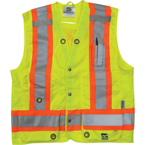Veste de s&eacute;curit&eacute; pour arpenteur, Jaune lime haute visibilit&eacute;, Petit, Polyester PB Rental Co. Ltd.