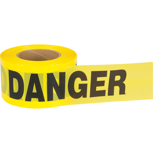 Ruban pour barricade Danger, Bilingue, 3" la x 1000' lo, 1,5 mil, Noir sur jaune PB Rental Co. Ltd.