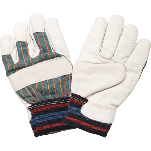 Abrasion-Resistant Winter-Lined Work Gloves, Large, Grain Cowhide Palm, Cotton Fleece Inner Lining PB Rental Co. Ltd.