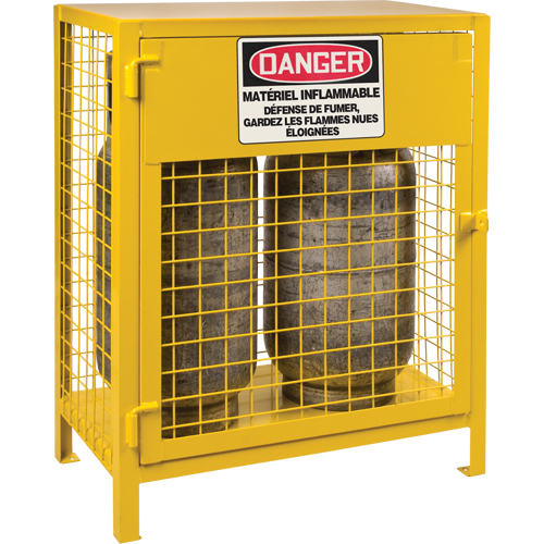 Armoires pour cylindres &agrave; gaz, nbre de bouteilles: 2, 30" , 17" , 37" , Jaune PB Rental Co. Ltd.