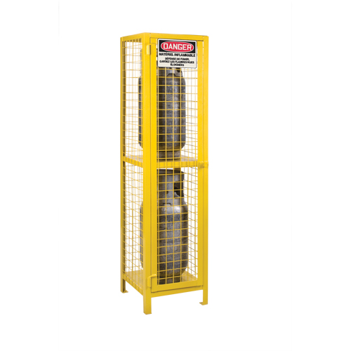 Armoires pour cylindres &agrave; gaz, nbre de bouteilles: 2, 17" , 17" , 69" , Jaune PB Rental Co. Ltd.