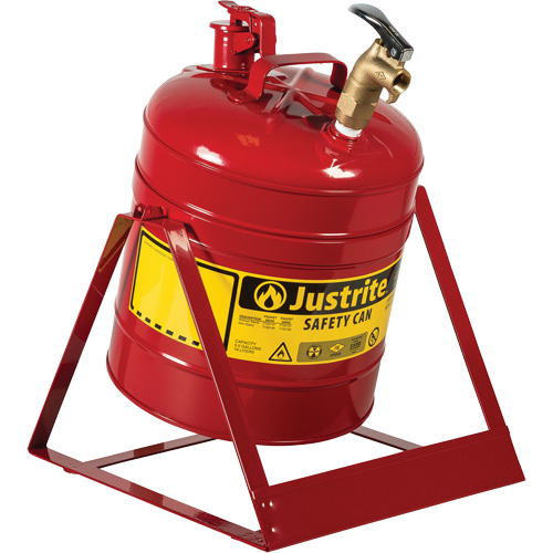 Bidon avec robinet s&eacute;curitaires pour laboratoires, Type I, Acier, 5 gal. US, Rouge, Homologu&eacute; FM PB Rental Co. Ltd.