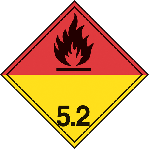 TDG Shipping Labels, Class 5.2, Organic Peroxides, Vinyl PB Rental Co. Ltd.