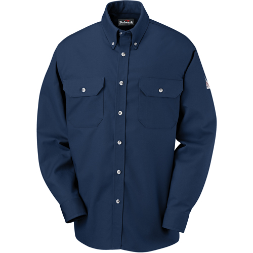Chemises de luxe r&eacute;sistantes aux flammes Cool Touch 2 &agrave; devant boutonn&eacute;, Petit, Bleu marin PB Rental Co. Ltd.