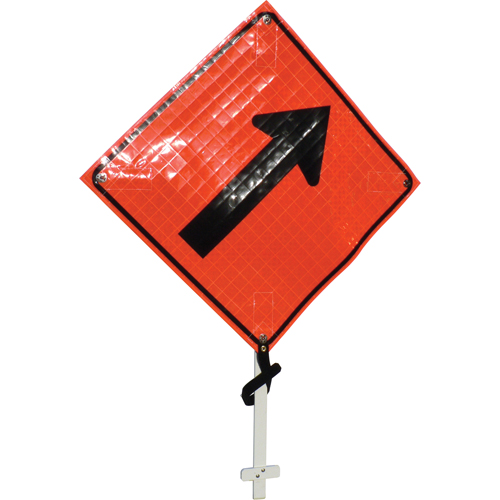 Enseigne sur poteau fl&egrave;che oblique vers la droite, 24" x 24", Vinyle, Pictogramme PB Rental Co. Ltd.