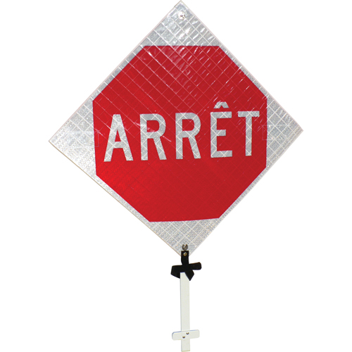 Enseigne sur poteau  Arr&ecirc;t , 24" x 24", Aluminium, Français PB Rental Co. Ltd.