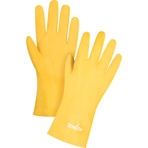 Gants &agrave; fini rugueux et r&eacute;sistants aux produits chimiques, Taille 9, 12" lo, PVC, Doublure en Interlock, 47-mil PB Rental Co. Ltd.