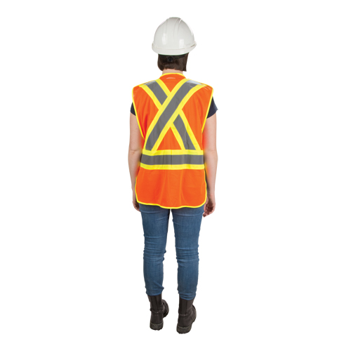 Veste d'arpenteur haute visibilit&eacute;, conforme &agrave; la CSA, Orange haute visibilit&eacute;, T-Grand, Polyester PB Rental Co. Ltd.