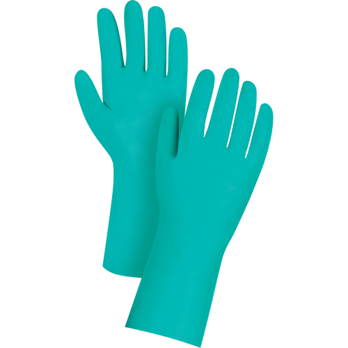 Gants de premi&egrave;re qualit&eacute; &agrave; prise en losange r&eacute;sistants aux produits chimiques, Taille 2T-Grand/11, 13" lo, Nitrile, 11 mils PB Rental Co. Ltd.